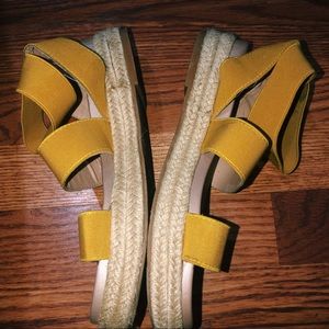 Yellow platform sandals